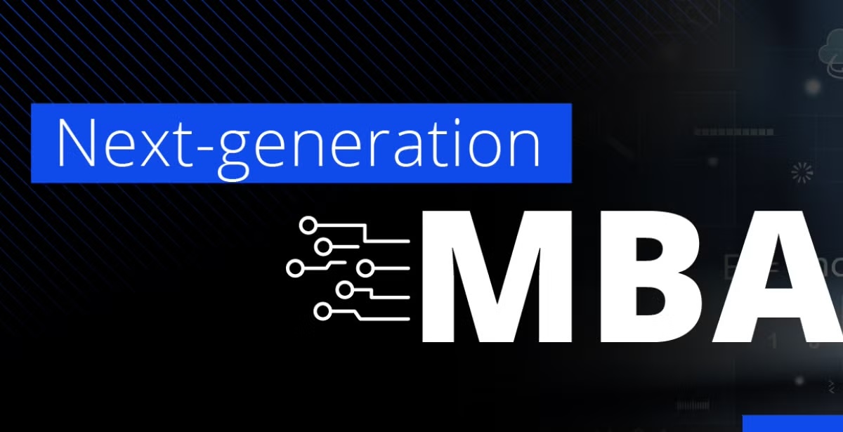 Banner with the text 'Next-generation MBA,' highlighting future-focused MBA programs.