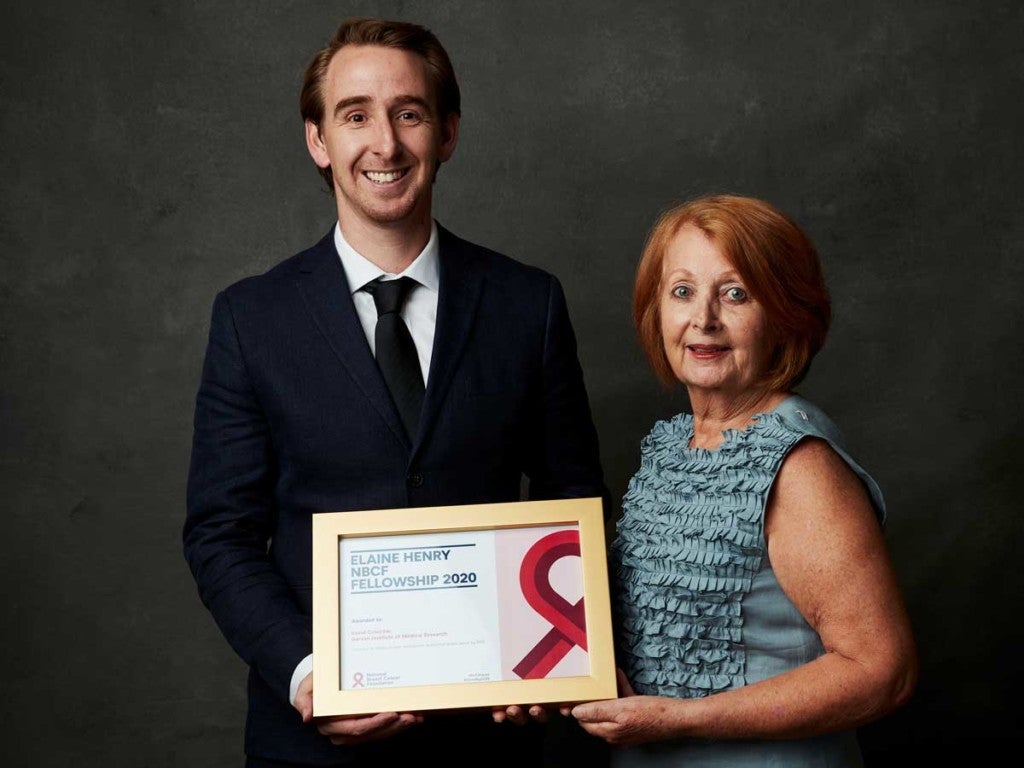 NBCF-funded researcher Dr David Croucher and Elaine Henry OAM