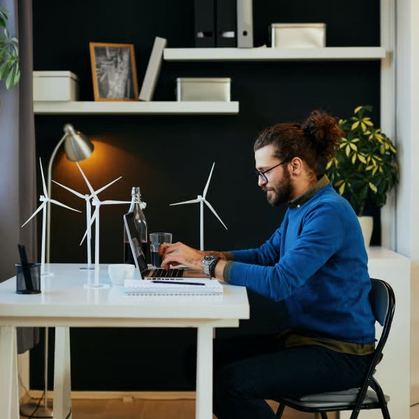 A man working on laptop